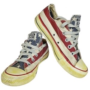Converse Made to look dingy  American flag patriotic tennis shoes